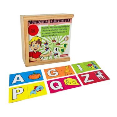 Imagem de Jogo da Memória Educativa Figuras e Letras Pedagógico Infantil Alfabet