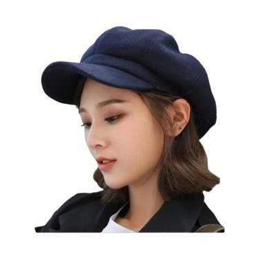 Imagem de Boina De Lã Feminina De Inverno, Boné Octogonal Estilo Newsboy, Chapéu