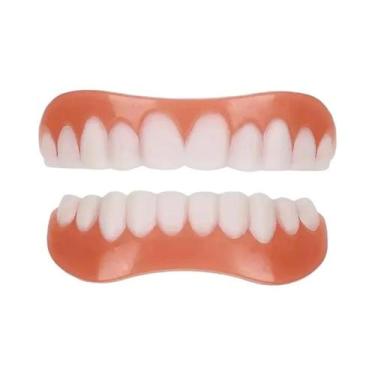 Imagem de Capa De Silicone Para Prótese Dentária Cosmética 2 Peças Superior E In