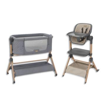 Imagem de Berco E Cadeira Alta 2 Em 1 Sleat Me Grey (Cinza) - Kikkaboo