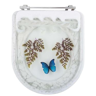 Imagem de Acento Sanitário Decorado Calypso com Borboleta Azul para Vaso Incepa