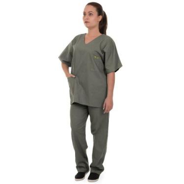 Imagem de Pijama Cirúrgico Oxford Cinza Claro - Artipé - ARTIPE ORTOPEDICOS E ES