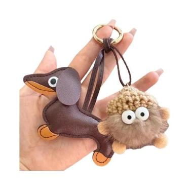 Imagem de Chaveiro De Couro Com Bola De Carvão De Desenho Animado, Pingente De P