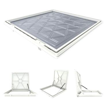Imagem de Tampa Piscina Casa Máquina 40x40cm Articulada Rebaixada Bege
