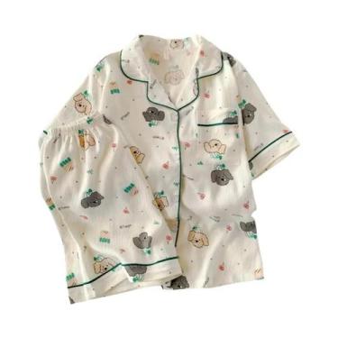 Imagem de Conjunto De Pijamas Femininos Com Estampa De Pinguim Listrado, Estilo 