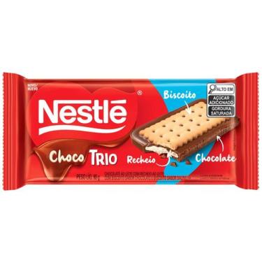 Imagem de Chocolate ao Leite Com Recheio ao Leite ChocoTrio Nestlé 90g, 90g, 1, 