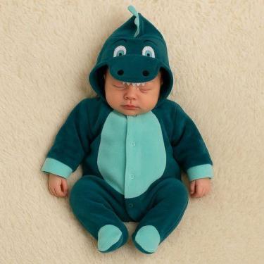 Imagem de Macacão Infantil Plush Bebê Fantasia Manga E Capuz Temático - - BEBE E