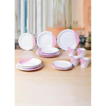 Imagem de Jogo de jantar Louças pratos e xícaras 20 peças completo de cerâmica L