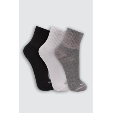 Imagem de Kit c/ 3 Pares Meias Tradicional Lisa Algodão Trifil 8011, 5, Branco, 