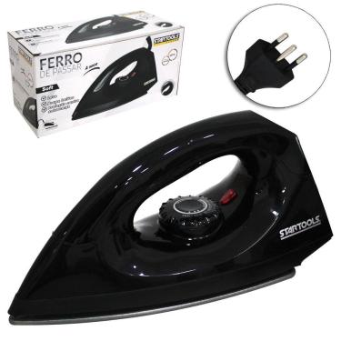 Imagem de Ferro de Passar a Seco Soft 1000W com Base Antiaderente Preta para Roupas Bem Passadas...