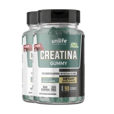 Imagem de Kit 2 Creatina Gummy Unilife Maça Verde 90 Gomas