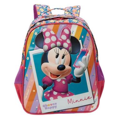 Imagem de Mochila Minnie Rosa Infantil Original Disney Escolar 2026