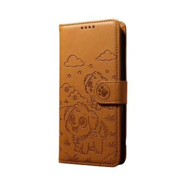 Imagem de Capa De Couro Magnética Para iPhone Com Design De Cachorrinho, Capa Fl