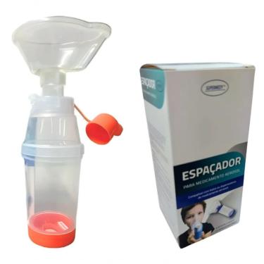 Imagem de Espacador Aerosol P/ Medicamentos Duas Máscaras - Ad/inf Supermedy
