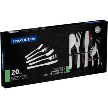 Imagem de Faqueiro em Inox Tramontina Facas de Churrasco Búzios 20 Pç