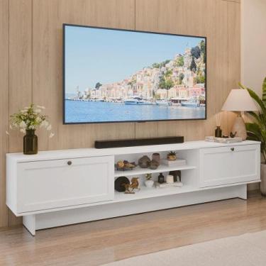 Imagem de Rack para TV até 80 Polegadas 218 cm 2 Portas Branco Vik Madesa, Branc