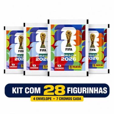 Imagem de Kit 4 Envelopes de Figurinha da Copa do Mundo 2026 Oficial (28 figurin