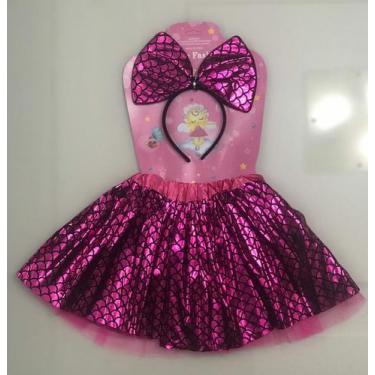 Imagem de Saia Fantasia Infantil Juvenil Festa Carnaval Halloween Sereia Cores D