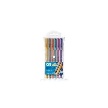 Imagem de Caneta Gel CIS Gelyx Metálica - Conjunto com 6 Canetas