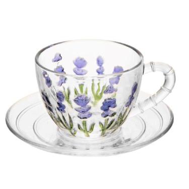 Imagem de Xícara com Pires Lavanda Lyor de 80 ml.