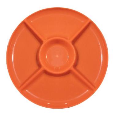Imagem de Petisqueira de Plástico Laranja com 4 Divisórias - Extra Festas