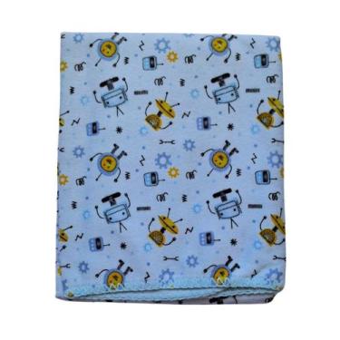Imagem de Cobertor Bebê Flanelado Recém Nascido - Minasrey, Azul