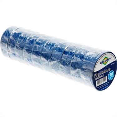 Imagem de Fita Isolante Brasfort 10M X 19Mm Azul 8647 - Kit C/10