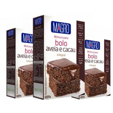 Imagem de Kit 3 Unid. Bolo Integral com Aveia E Cacau 200g - Magro