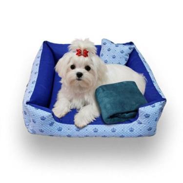 Imagem de Cama Pet Pequena 50x50cm para Cães/Gatos até 5kg + Manta AntiFrio - gv
