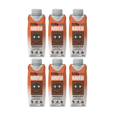 Imagem de Kit 6 Shake Naveia 16g Proteina Chocolate Plant Based 250ml Evolat