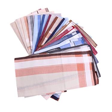 Imagem de 12x Algodão Vintage Homens Listrados Handkerchief Square Ternos Hanky