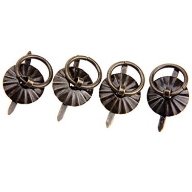 Imagem de 12pcs / 4 pcs puxe punho 17mm vintage anel de ferro anel de ouro/antigo armário de bronze porta armário armário gaveta guarda-roupa acessórios de móveis YYDFPIIA (Color : 4pcs Antique Bronze)