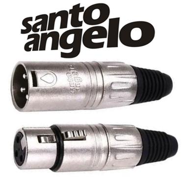 Imagem de Kit 2 Plug Conector Xlr 1 Macho 1 Femea Canon Santo Angelo