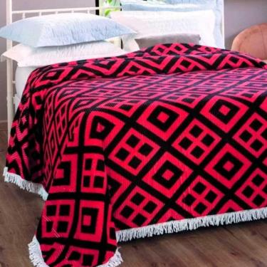 Imagem de Colcha Chenille Jolitex Casal Gabriela Vermelho e Preto