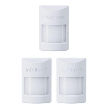 Imagem de Kit 3 Sensores Infra Sem Fio Pet Immunity 20 Kg IVP 1000 PET Smart Intelbras