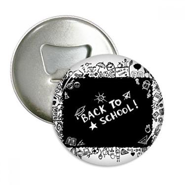 Imagem de Lousa Graffiti Estilo Escolar Abridor de Garrafas Imã de Geladeira Emblema Multifuncional