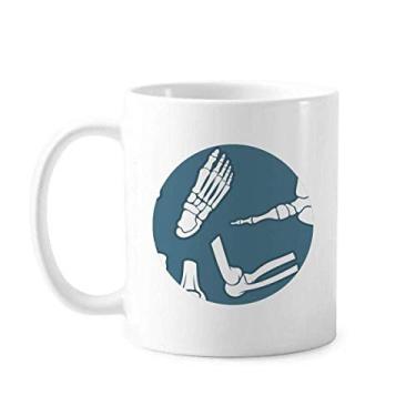 Imagem de Caneca com ilustração de desenho animado azul de esqueleto humano cerâmica xícara de porcelana de café louça