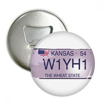 Imagem de Ilustração de licença de carro americano EUA padrão abridor de garrafas ímã de geladeira emblema multifuncional