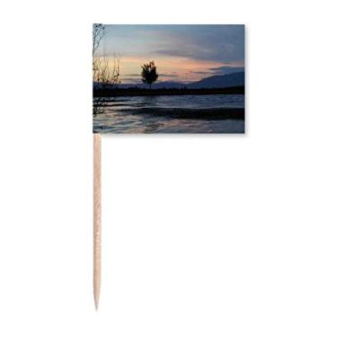 Imagem de Pôr do sol praia fotografia art déco presente moda palito bandeira marcador decoração de festa