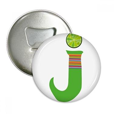 Imagem de J Alfabeto Laranja Frutas Bonito Abridor de Garrafas Imã de Geladeira Emblema Multifuncional