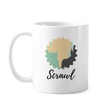 Imagem de Caneca com estampa de arte abstrata amarela cerâmica xícara de café porcelana louça