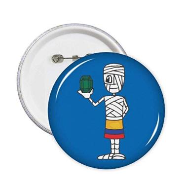 Imagem de Mummy Football Alfinetes de elevação de mão única com emblema de botão para decoração 5 peças