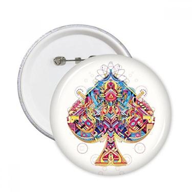 Imagem de Jogo de cartas de baralho Spade com padrão geométrico, pinos redondos, emblema, acessório, decoração, 5 peças