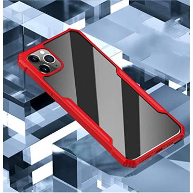Imagem de Capa traseira resistente em acrílico transparente para iPhone14 ProMax TPU amortecedor macio à prova de choque, vermelho, 03, para iPhone14 Pro Max