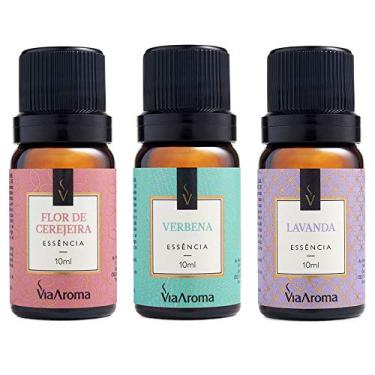 Imagem de Kit 3 Essências Via Aroma De Aromatizador Aromaterapia 10ml - Lavanda, Verbena e Flor de Cerejeira