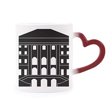 Imagem de Caneca sensível ao calor com arquitetura marco da Alemanha com mudança de cor vermelha