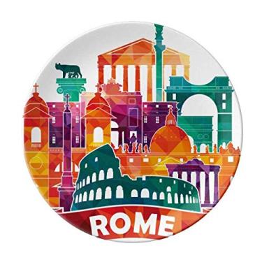 Imagem de Prato decorativo de porcelana Salver da Alfândega da Itália Roma Prato de jantar