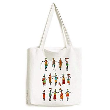 Imagem de Black Women Totems Vestidos africanos sacola de lona bolsa de compras bolsa casual bolsa de mão