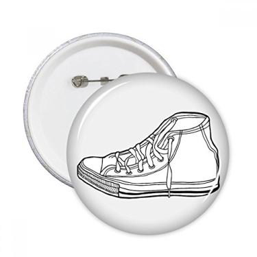 Imagem de Sapatos de lona branco padrão pintado à mão pinos redondos distintivo decoração roupas 5 peças presente