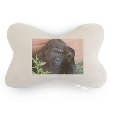 Imagem de DIYthinker Almofada de almofada para decoração de pescoço com estampa de animal selvagem de chimpanzé para carro de organismo terrestre